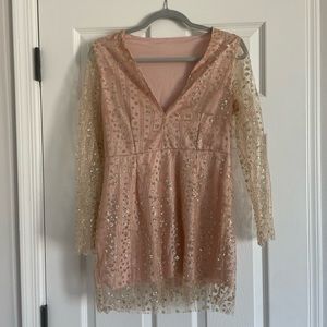 NWOT Pink with sparkles mini dress